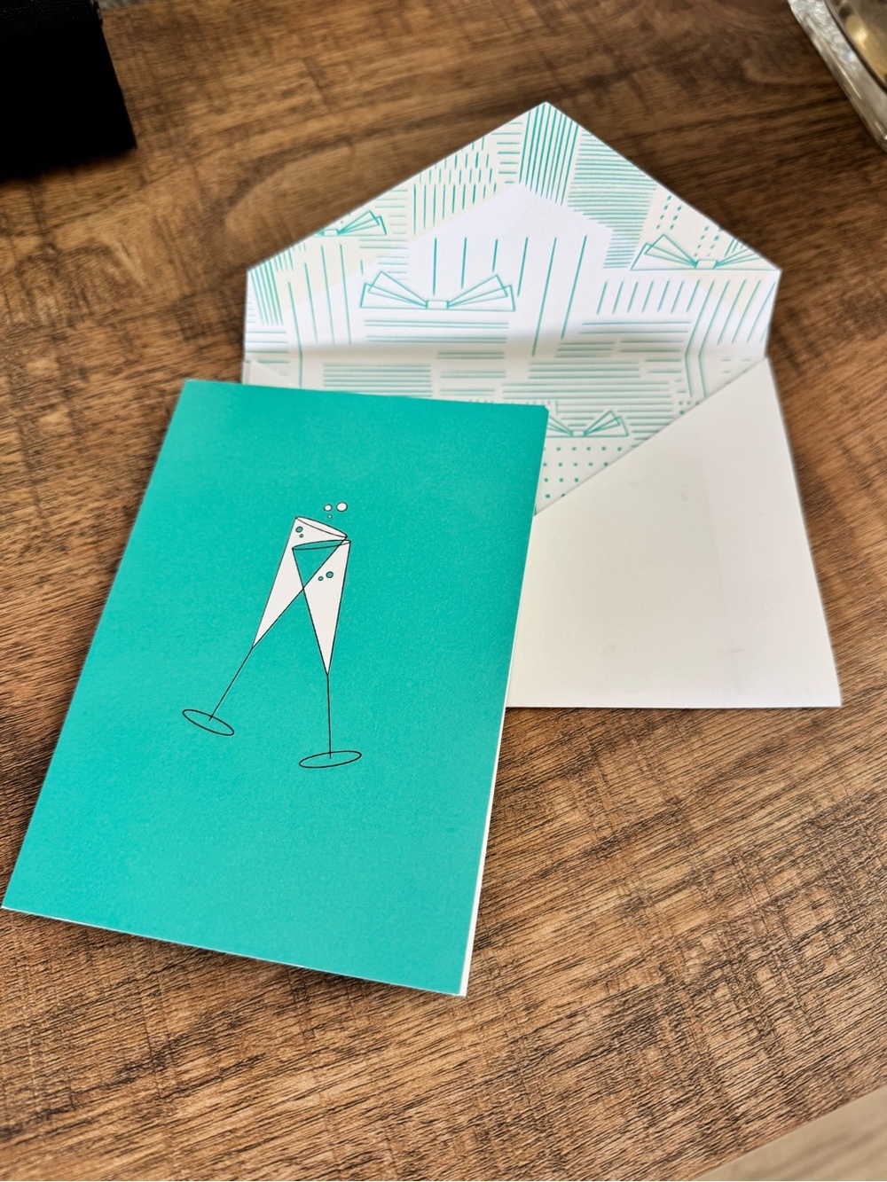 New Tiffany & Co. Celebration Greeting Card with Geometric Champagne Design